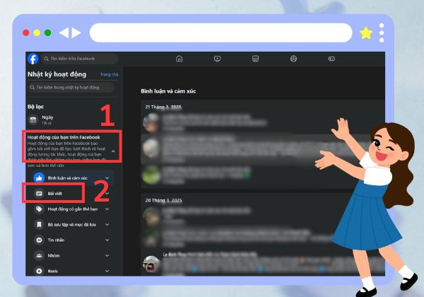 Cách xóa tất cả bài viết đã share trên trang cá nhân bằng máy tính bước 3
