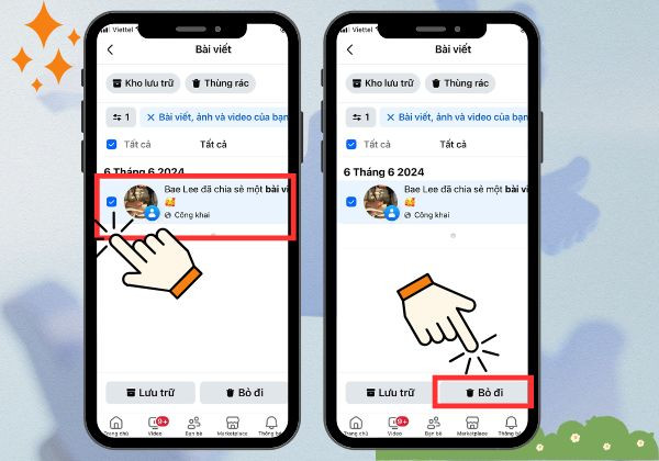 Cách xóa tất cả bài viết Facebook bằng điện thoại Android, IOS bước 5 Cách xóa tất cả bài viết Facebook bằng điện thoại Android, IOS bước 5