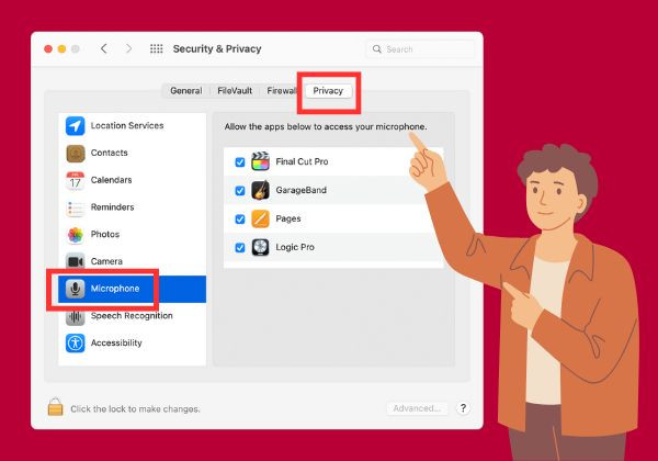 Cấp quyền truy cập micro cho trình duyệt web trên máy Mac bước 4