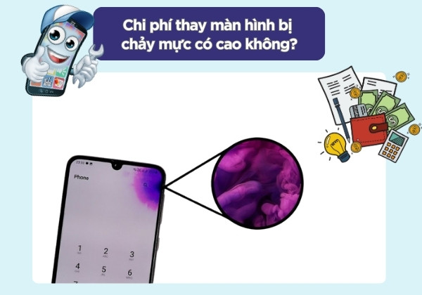 Chi phí thay màn hình bị chảy mực có cao không?