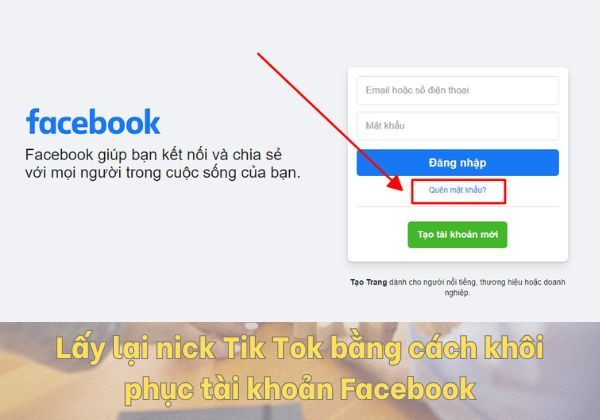 Lấy lại nick Tik Tok bằng cách khôi phục tài khoản Facebook 1