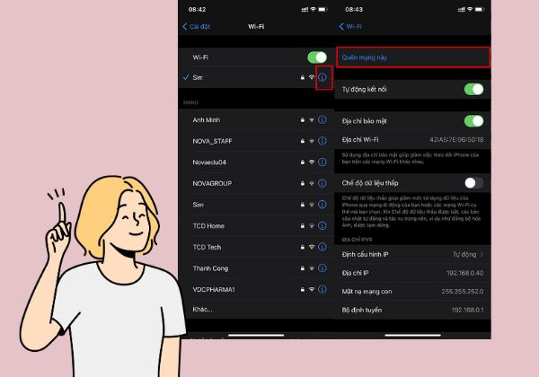 Quên mạng Wifi và kết nối lại  2