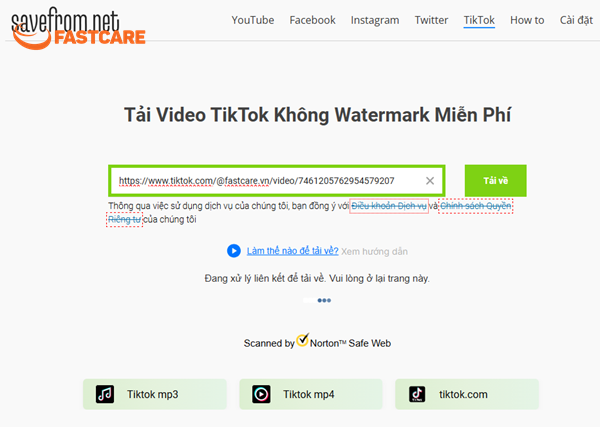 tải video tiktok
