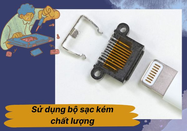 Sử dụng thiết bị sạc không chính hãng, kém chất lượng Sử dụng thiết bị sạc không chính hãng, kém chất lượng