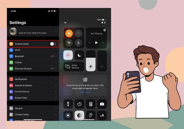 Tắt các kết nối Bluetooth/chế độ máy bay 2