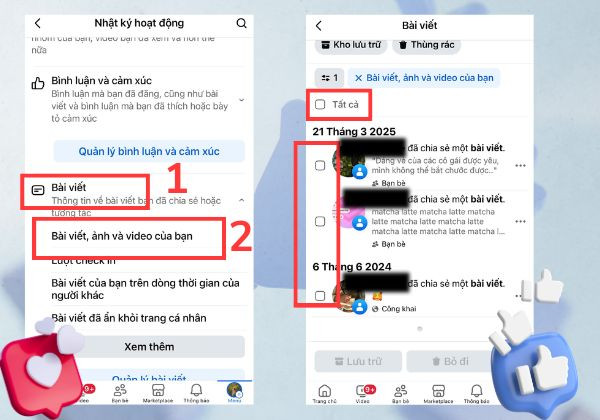 Xóa tất cả bài viết đã share trên trang cá nhân bằng điện thoại bước 3