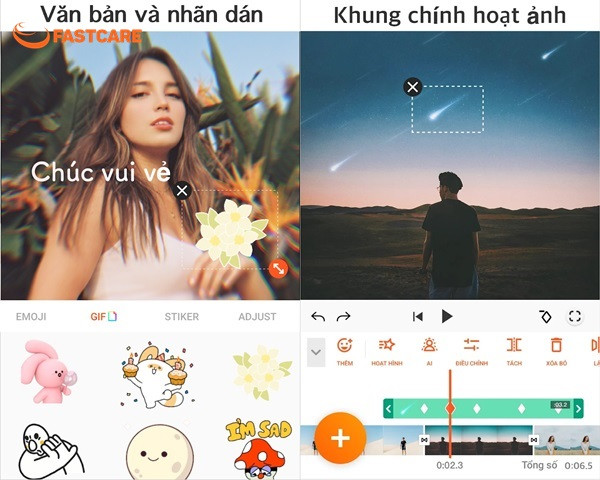 Chèn chữ và sticker vào video