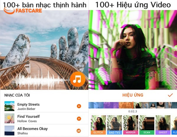 Thêm nhạc và âm thanh vào YouCut