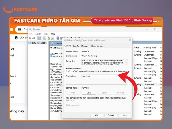 Bật AutoConfig của WLAN bước 3