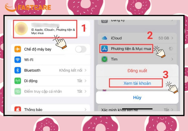 Nhấn chọn Phương tiện & Mục mua