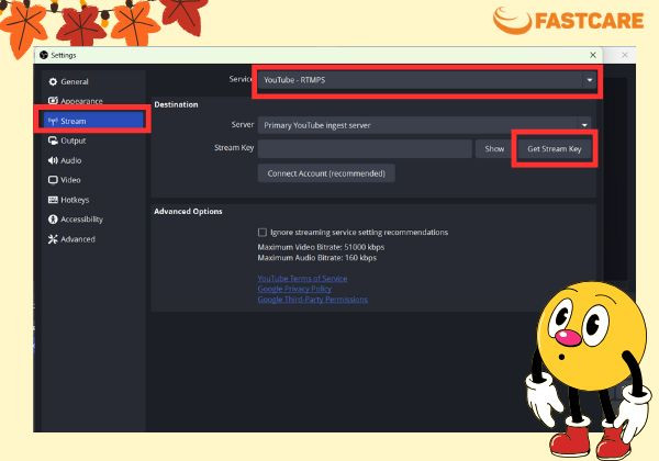 Cách dùng OBS để livestream qua Youtube bước 1