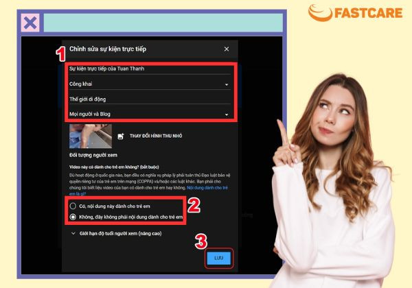 Cách dùng OBS để livestream qua Youtube bước 2