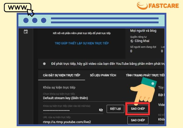 Cách dùng OBS để livestream qua Youtube bước 3