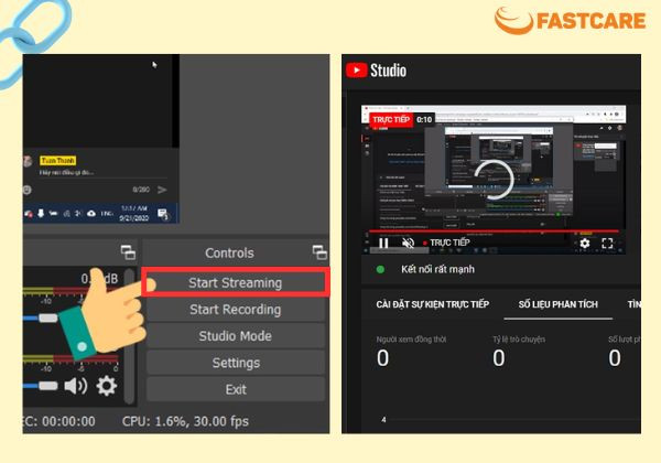Cách dùng OBS để livestream qua Youtube bước 5