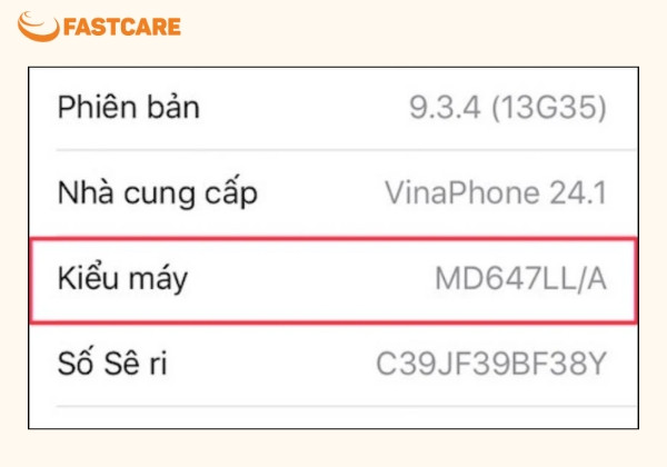 Kiểm tra kiểu máy trên iPhone ở phần giới thiệu