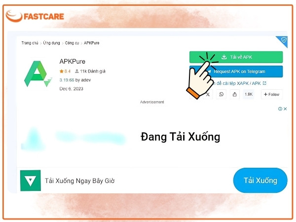 Tải ứng dụng trung gian APKPure về điện thoại Android