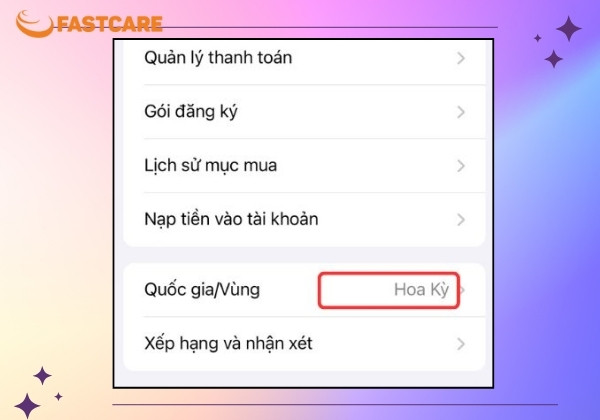 Chuyển vùng sang Hoa Kỳ