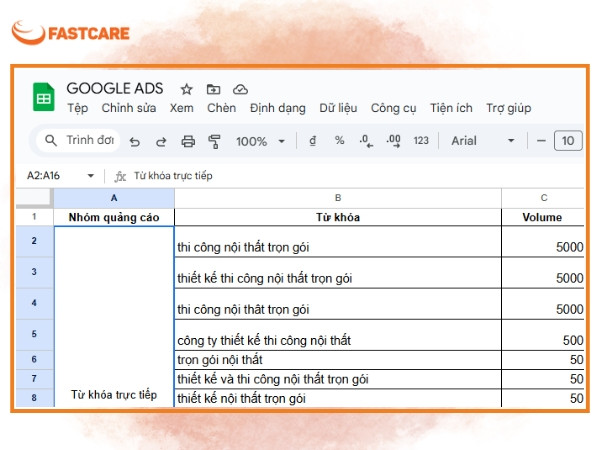 Hướng dẫn cách bỏ cố định cột trong Google Sheet khi không sử dụng bước 1
