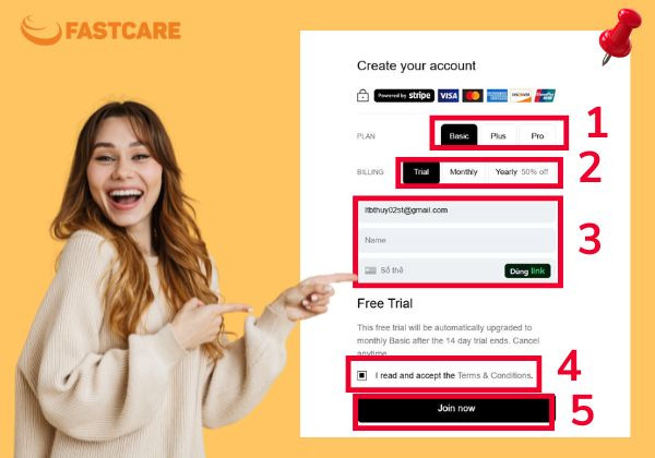 Chọn gói dịch vụ mà bạn muốn sử dụng