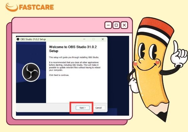 Hướng dẫn cài đặt OBS Studio bước 3