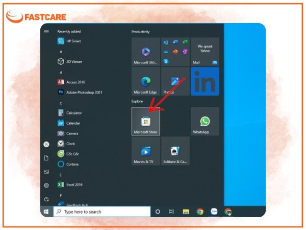 Tiến hành mở Microsoft Store trên máy tính lên