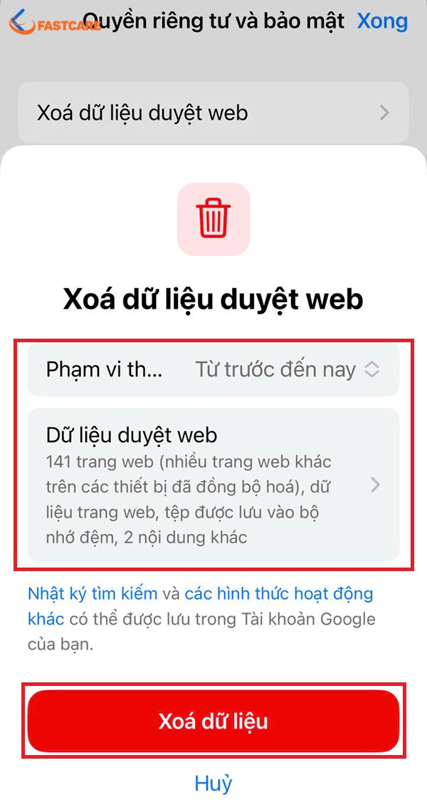 Xóa bộ nhớ đệm của Chrome