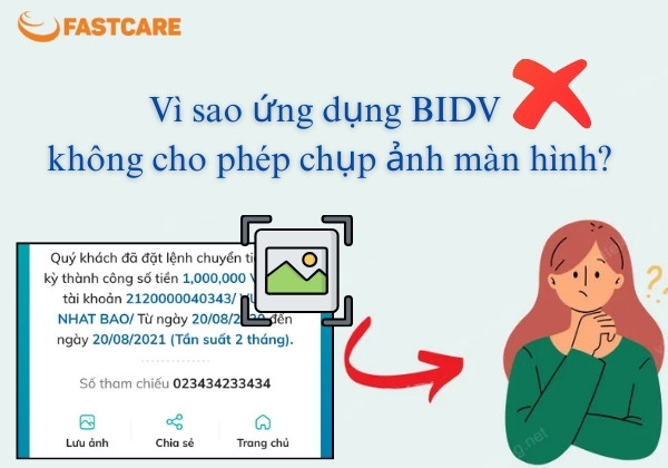 Lý do BIDV chặn tính tính chụp màn hình giao dịch