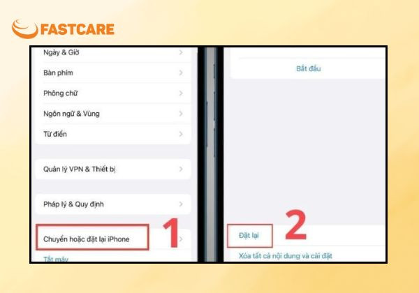 Chuyển đổi iPhone và đặt lại