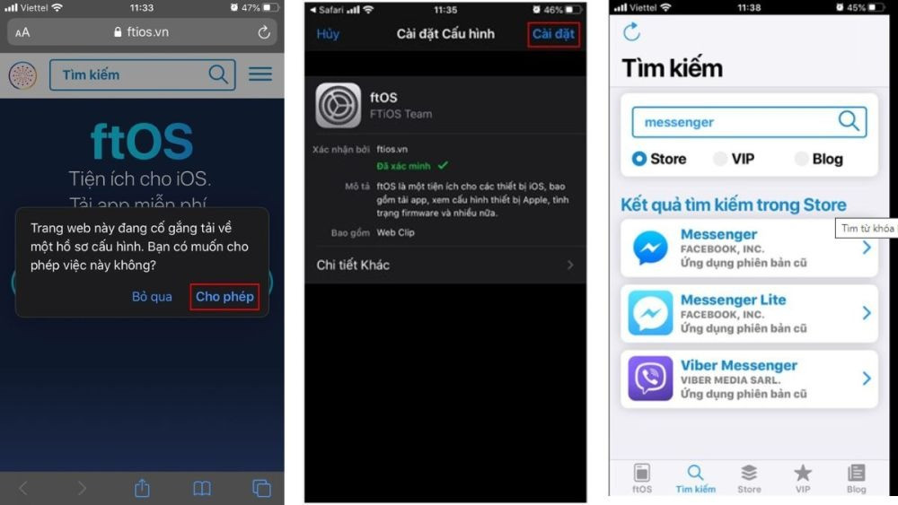 cài đặt lại messenger