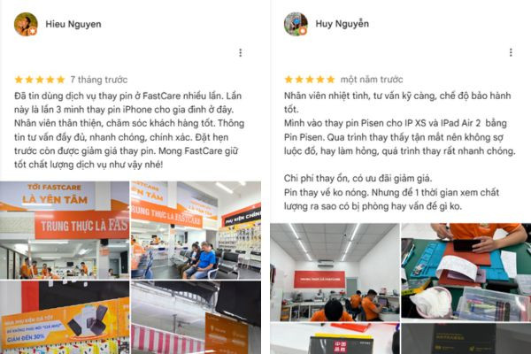Trải nghiệm hài lòng từ khách hàng khi thay pin iPhone tại FASTCARE