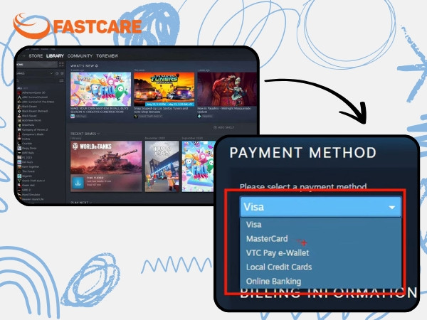 Cách mua game trên Steam