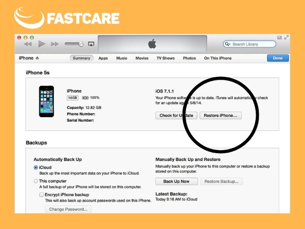 Reset iPhone