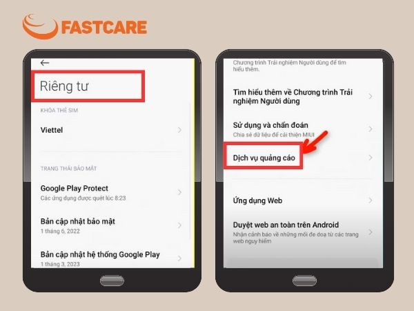 tắt quảng cáo trên điện thoại Redmi