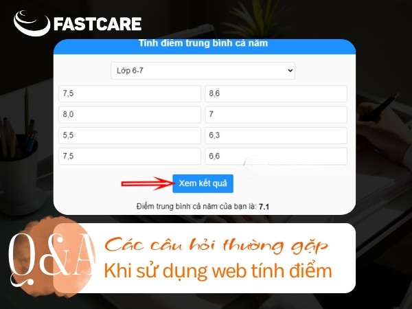 Phần giải đáp khi sử dụng web tính điểm trung bình môn